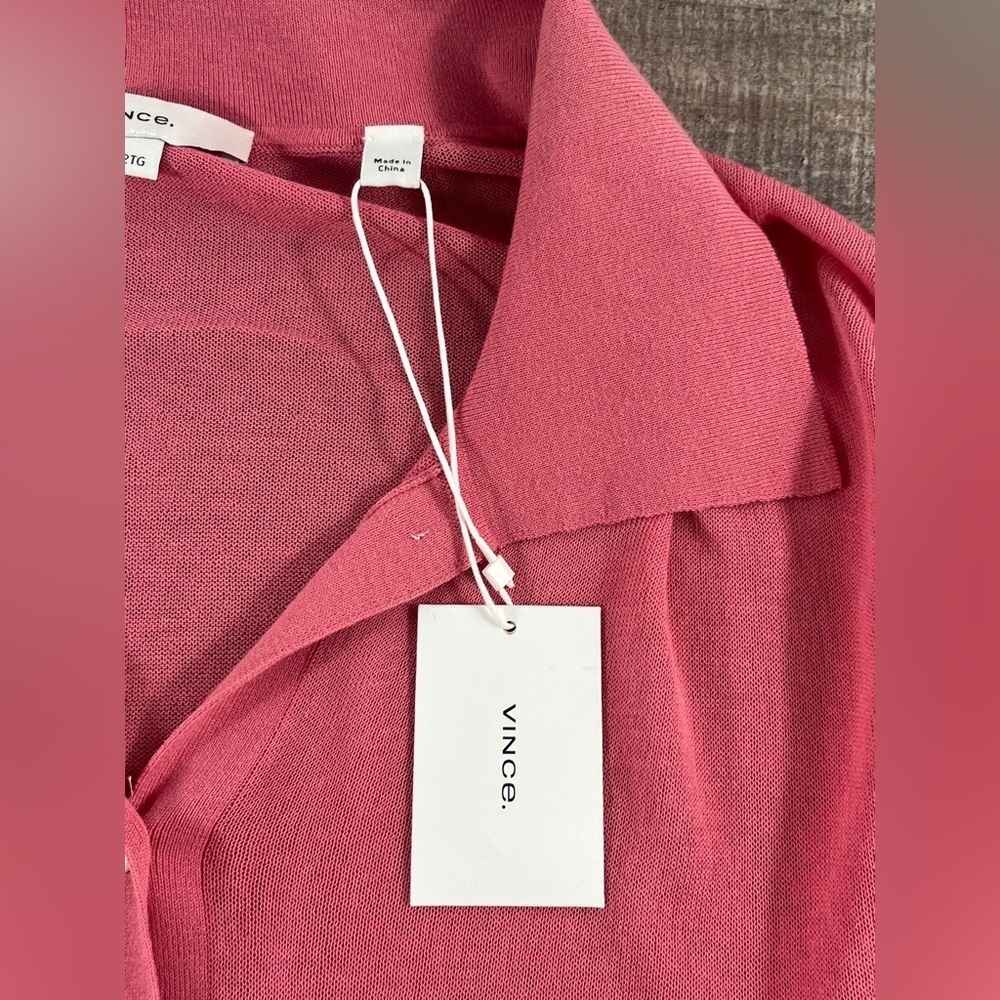 Vince Pink Cotton Cardigan - Picture 4 of 10